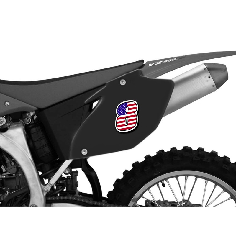 Racing Rally Number 8 Sticker Decal USA Flag N 308