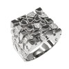 Men's 925 Sterling Silver Four Corner Square Top Nugget Ring