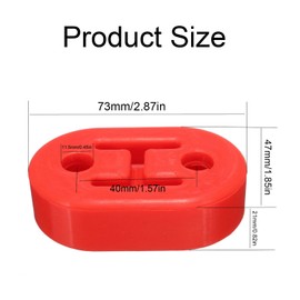 Udalix 2Pcs Rubber Exhaust Hanger, Exhaust Tail Pipe Mount Bushing, Heavy Insulator Support Bushing Installation, 4 Holes 0.47 Inch, High-Density Tailpipe Damping Hanger（Red）