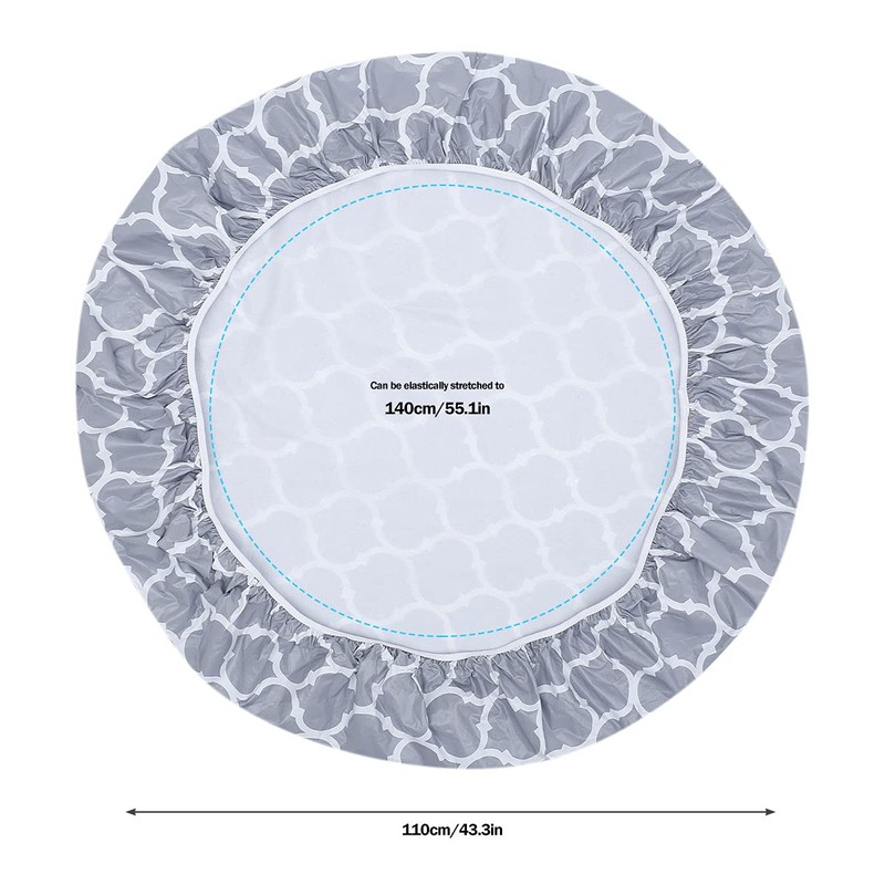 Round Table Protector Wipeable Circle Tablecloth Elastic Edged Fitted Table