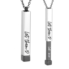 SKQIR Let Them Let Me Necklaces for Women Self Worth Mental Health Awareness Motivational Black Pendant Chain Necklaces Inspirational Mindfulness To Best Friends Sisters Mom Jewelry Gifts for Women