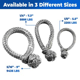 GOLDEN COCK 5/16" x 9" UHMWPE Dyneema Soft Shackles - Soft Connector 9436 LBS Breaking Strength, Marine Rigging Soft Shackle for Sailing Boating Yacht