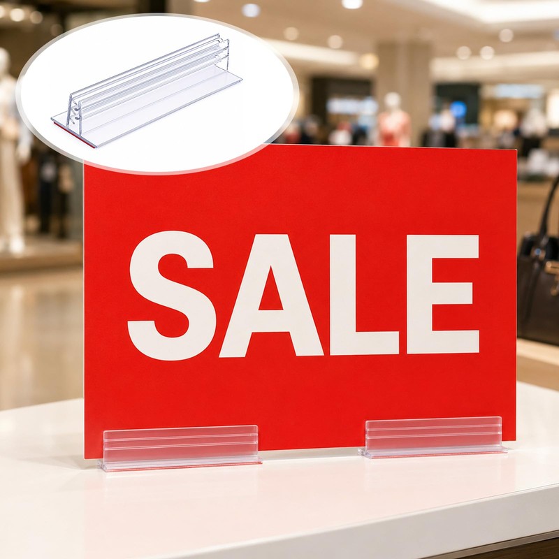 Fulmoon 25 Pcs Sign Holder, Adhesive Base Sign Holders Multiple