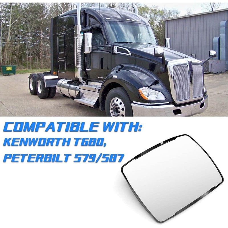 Hood Mirror Glass Replacement for Kenworth T680 Peterbilt 579 587,