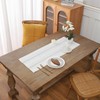Gernaice Boho Table Runner, Embroidered Cotton Linen Farmhouse Table Runners