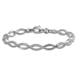 SilberDream SDA455J Women's Oval Bracelet 18.7 cm 925 Sterling Silver