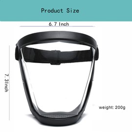 DSHTP Full Face Shield, Reusable Anti-Fog Transparent High-Definition Platic Face Shield with Adjustable Band (2)