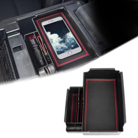 x xotic tech Center Console Organizer Tray Compatible with Ford Explorer 2020 2021 2022 2023 2024 2025 Accessories, ABS Armrest Secondary Storage Box with Coin Holder