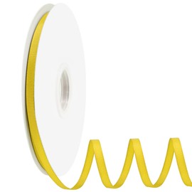 Ribreeze 1/4 inch Yellow Grosgrain Ribbon 50 Yards for Gift Wrapping Weddings DIY Floral Decor Sewing & More