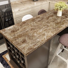 YENHOME 30" X118" Countertop Contact Paper Waterproof Brown Marble Contact Paper Peel and Stick Countertops Vinyl Wrap Marble Contact Paper for Desk Table Top Cabinets Kitchen Countertop Backsplash