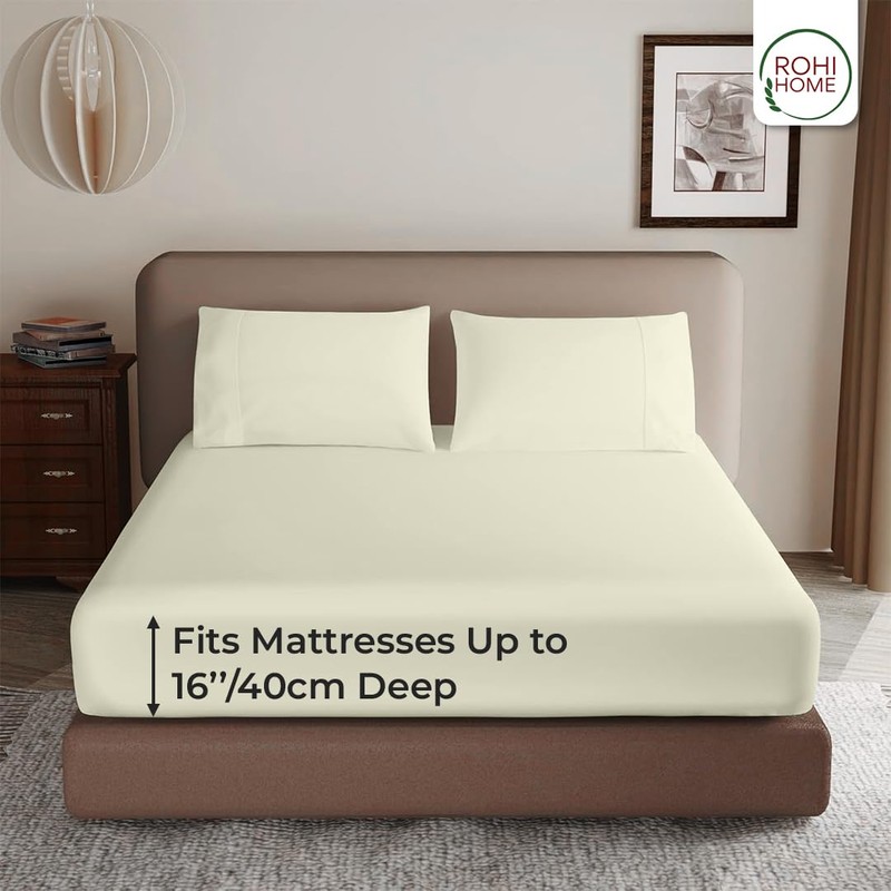 Rohi Single Fitted Sheet 100% Microfibre – 16'' (40cm) Extra