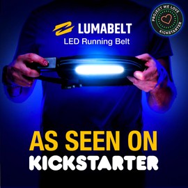Lumabelt LED Running Light Belt – Rechargeable, USB-C, 30ft Illumination, 5hr Battery, Adjustable Fit for Night Running & Walking