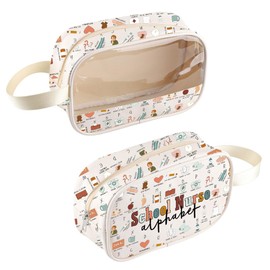 School Nurse Gift School Nurse Appreciation Gift S-chool N-urse Alphabet Clear Cosmetic Bag for Nursing Student (SCH-NurseBagCA)