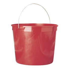 10 Quart, 2-1/2 Gallon Red Plastic Reinforced Rim Pail Bucket w Handle - Pack of (8)