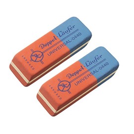Universal Runner 69804 Double/Natural Rubber Eraser, Red and Blue Classic Blister Card, Contains 2 Eraser