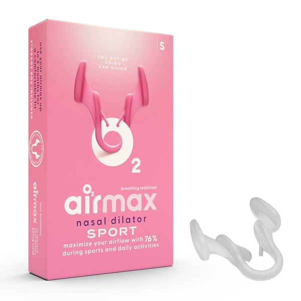 Airmax Unisex Sport Nasal Dilators One-Pack - Easy, Safe, and Comfortable Breathing Aid - Improves Airflow - Transparent - Small