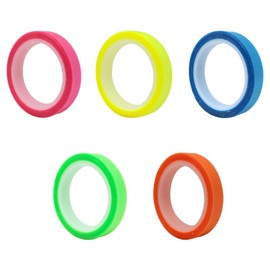 yueton 5Roll Highlighter Tape Transparent Marking Sticker Reading Index Sheet Fluorescent Neon Tape Removable Long Bar Marker Ultra Fine Transparent Colored Tape Highlighte Tape for Office Supplie