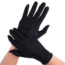 BUZZxSELECTION GB007 Satin Cloth Gloves, Protection, Hand Care, Valuables, Appraisal, White, Black, Ceremonial Occasions, Men's, Women's,, 02 black