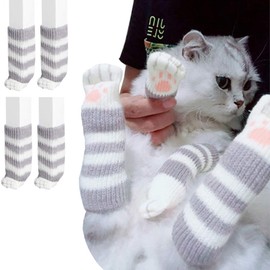 24PCS Chair Socks for Hardwood Floors, Furniture Sliders for Carpet Chair Leg Floor Protectors for Furniture legs, Quiet Cat Socks Cute Desk Chair Caps Reusable Non Slip Furniture Pads, 6 Sets