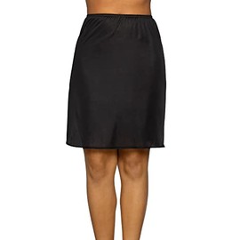Vanity Fair womens Everyday Layers Single Slit Half Slip, Midnight black, Medium (22" Length)