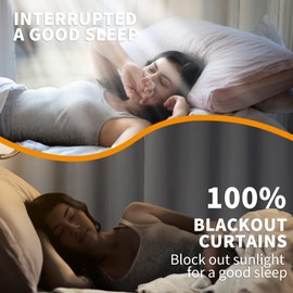 YoungsTex Insulated 100% Blackout Curtains for Bedroom 52 X 63 Inch, Grommet Thermal Black Out Drapes for Living Room Window Full Light Blocking Privacy with Thick Liner, 2 Panels, Pure White