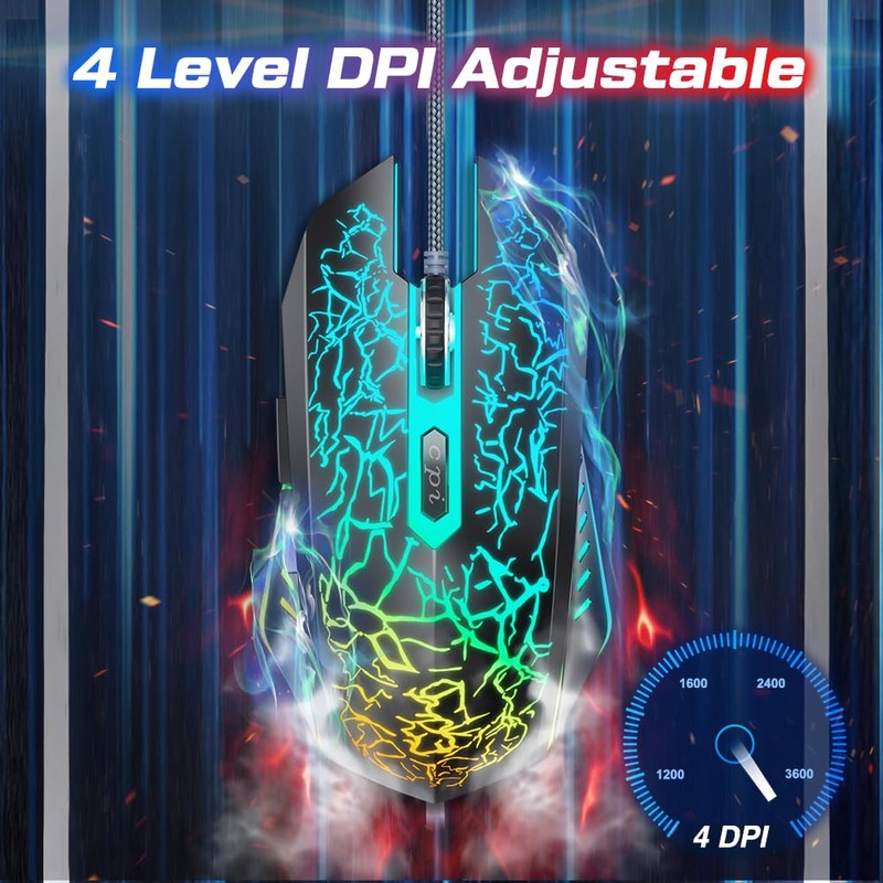 VersionTech Gaming Mouse, 4 DPI Settings Up to 3600 DPI,