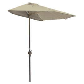 Blue Star Group Off-The-Wall Brella Olefin Half Umbrella, 7.5'-Width, Antique Beige
