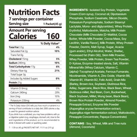 Flimeal Green Tea Matcha Protein Shake, 21g Protein, Low Sugar, Keto-Friendly Meal Replacement Shake, 1.59oz, 7packs, With Crunchy Protein Balls