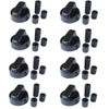 Qualtex 8 X Cooker Oven Hob Black Control Knobs & Adaptors for Stoves New World & Belling