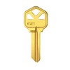 Brass Finish Key Blanks, KW1 Uncut Blank Keys, Pack of