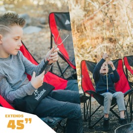 MalloMe Premium Marshmallow 45-inch Roasting Sticks Set of 8 Smores Skewers & Hot Dog Fork | Extending Patio Fire Pit Camping Cookware Campfire