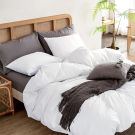 3 Piece Super King Plus Size (120" x 120") Inch Luxury Soft Duvet Cover Set 800 Thread Count 100% Egyptian Cotton with Zipper Closure & Corner Ties for Duvet Cover - White Solid