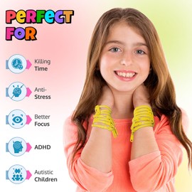 UpBrands 12 Pack YELLOW 7-Inch Zipper Bracelets - Fidget Party Favors for Kids - Bulk Bracelets for Kids - Fidget Bracelet for Anxiety - Perfect for International Friendship Day & World Kindness Day