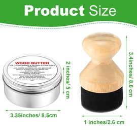 3 Pcs Cutting Board Oil 4 oz Applicator Wood Cutting Board Oil Wax with Brush for Butcher Block and Wooden Kitchen Tools