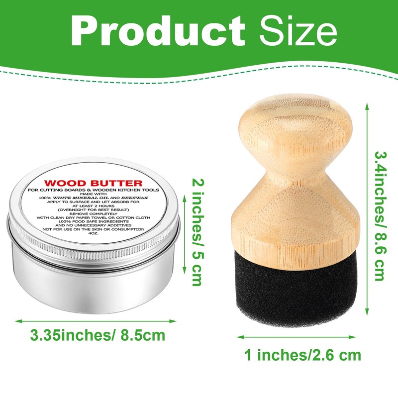 3 Pcs Cutting Board Oil 4 oz Applicator Wood Cutting