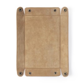 Premium Leather Valet Tray for Women and Man, Portable Entryway Table Tray Bedside Nightstand Desk Tray, Desk Organizer For Keys, Wallet, Watch, Coin, Phone, Sun Glasses, Ear Phone (Large)