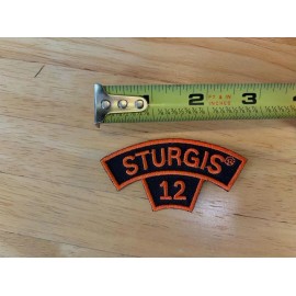 STURGIS Harley Motorcycle Rally ROCKER Patch 2012 Orange Black 2-Digit Year