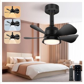 NBKLS Ceiling Fans with Lights and Remote, Dimmable Socket Fan for E26/E27 Bulb Base, 3 Speeds and Light Color, Black Ceiling Fan with Lights for Kitchen Bedroom Living Room