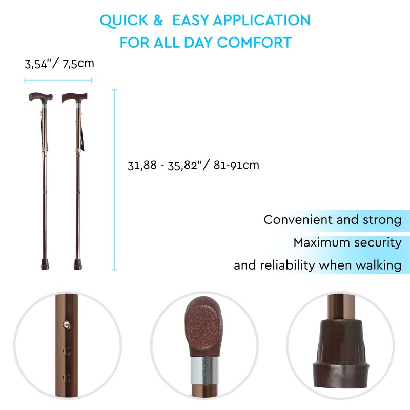 Soles Foldable Cane Walking Stick Bronze (SLS802BR)