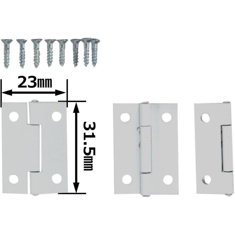 WAKI Thin Color Hinge, 1.3 inches (32 mm), White