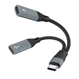 Jadebones Jadebones USB C Splitter, 2-in-1 USB C Headphone Adapter Audio Dongle Cable with PD 60W Charging Port Compatible with iPhone 16/15 Series, iPad, Galaxy S24/S23 and More