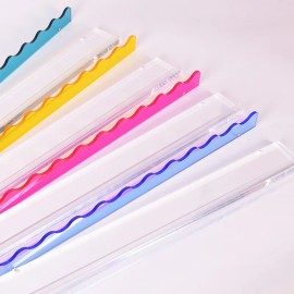 Factory Direct Acrylic Mahjong Racks Custom Acrylic Mahjong Racks Scalloped Mahjong Racks PushersSize: 17.5in, Color: yellow PC-four color-4