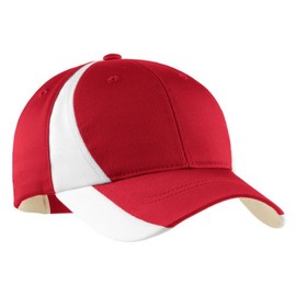 Sport-Tek Dry Zone Nylon Colorblock Cap OSFA True Red/White