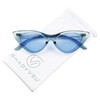 ShadyVEU Slim Small Exaggerated Cat Eye Sunglasses Clear Translucent Candy