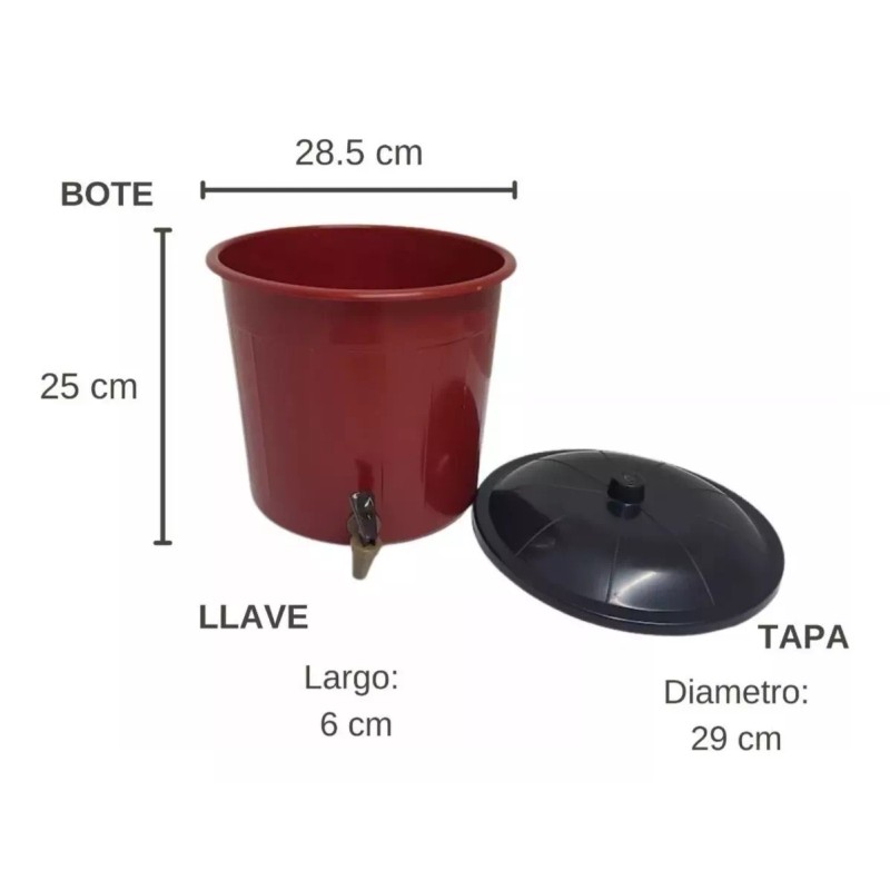 Macoll Bote Dispensador Con Llave Plástico Resistente 14l (2 Pzas)