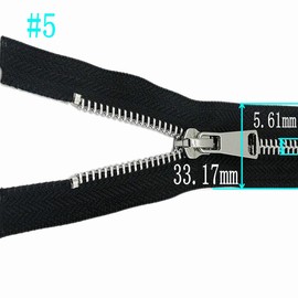 Leekayer 6pcs #5 Metal Teeth Zippers,Close End Zipper,7 inch(17.78cm) Silver Teeth Zipper for Bag,Pocket, Sewing Coats,Crafts,Heavy DutyJacket Zipper