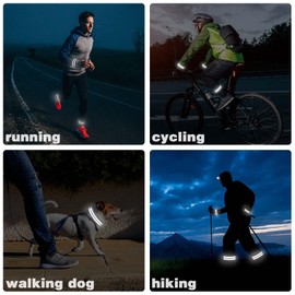 Hejo Pack of 6 Reflective Bands for Bicycle, Strong Reflective Bands, Reflective Bracelets for Cycling and Runners (Black & Green)