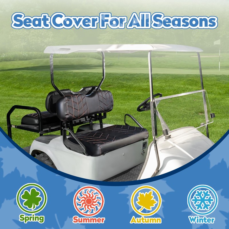 PZWLI 4PCS Golf Cart Seat Covers Kit, Front and Rear