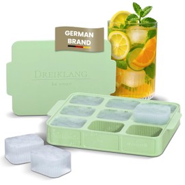 Dreiklang - be smart Ice Cube Tray with Lid, Carry Handle and Ribs, Pistachio