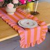 HunnmingRe Ruffle Edge Striped Table Runner 118 x 15.7 Inch